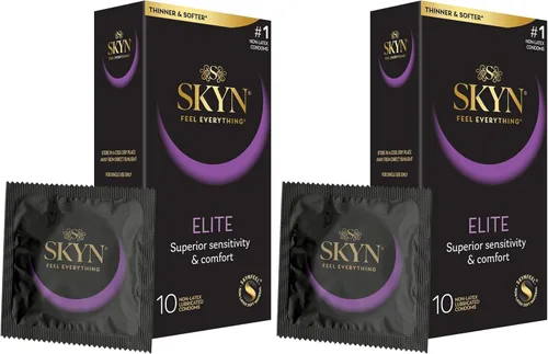 Vista 17 de SKYN Elite - Preservativos grandes – 36 unidades – Condones ultrafinos, lubricados sin látex, más largos y anchos para un ajuste más cómodo