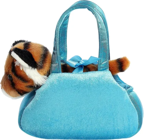 Vista 4 de Aurora® Fashion Fancy Pals™ Peek-A-Boo Tiger™ - Animal de peluche - Compañeros sobre la marcha - Accesorios elegantes - Naranja 7 pulgadas