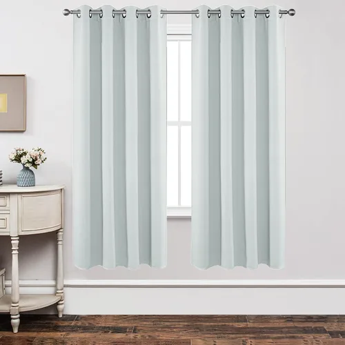 Vista 124 de Joydeco - Juego de 2 paneles de cortinas opacas de 63 pulgadas, 2 cortinas largas con aislamiento térmico burg, cortinas de oscurecimiento