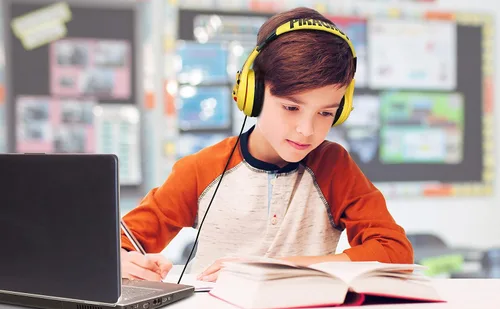Vista 6 de eKids Pokemon Pikachu - Auriculares con cable para niños, ajustables, sonido estéreo, conector de 3.5mm, sin enredos, control de volumen, diadema