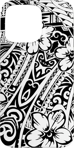 Vista 31 de iPhone 16 lindo tatuaje polinesio hawaiano tribal samoano patrón caso