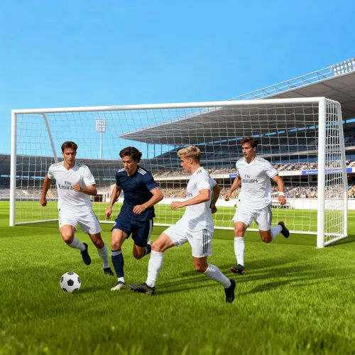 Vista 14 de NAIZEA Porterías de fútbol – 24x8/21x7/18x7/12x6/16x7/10x6/8x6/6x4 pies para patio trasero – Portería de fútbol de metal para jóvenes adultos