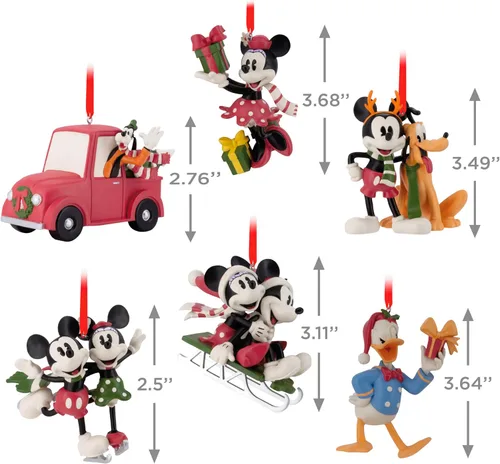 Vista 4 de Hallmark Disney - Juego de 6 adornos navideños de Mickey Mouse y sus amigos