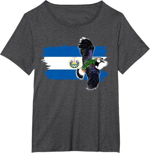 Vista 26 de Camiseta con la bandera de El Salvador, mapa de El Salvador, camiseta de Salvador para mujer, Negro