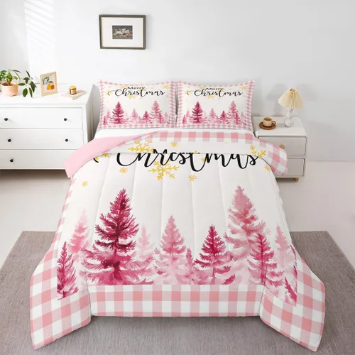 Vista 9 de Erosebridal Juego de ropa de cama Kawaii de muñeco de nieve tamaño individual para niños y niñas, juego de ropa de cama de feliz año nuevo, edredón