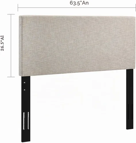 Vista 2 de Modway Taylor Full/Queen Cabecero Tapizado de Tela de Lino, Beige