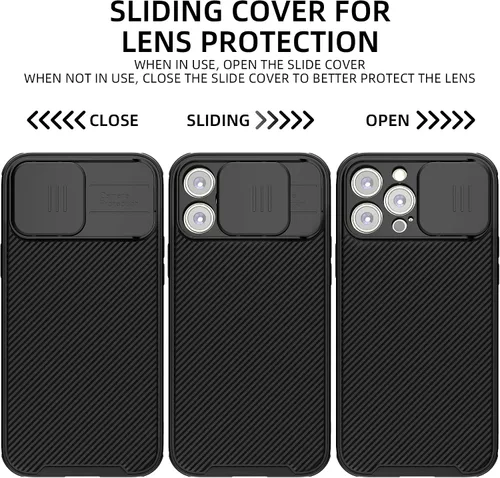 Vista 2 de Compatible con iPhone 13 Pro Max, funda para iPhone 13 Pro Max con cubierta deslizante para lente, funda magnética delgada para iPhone 13 Pro Max