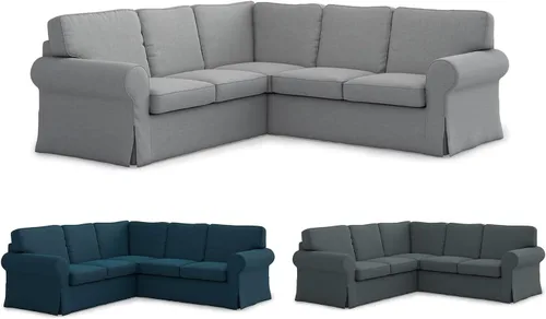 Vista 7 de TLYESD Ektorp 2 2 - Funda de repuesto para sofá IKEA Ektorp de 2 x 2, funda de asiento Ektorp 4, no es compatible con sofá Uppland (gris oscuro)