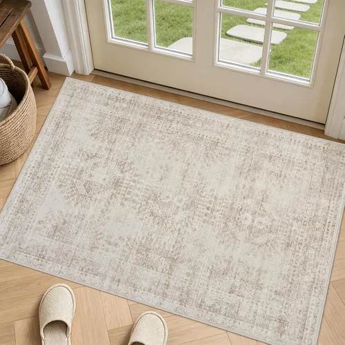 Vista 30 de Alfombras de área 8x10 Sala de estar: Dormitorio Alfombra Lavable Beige