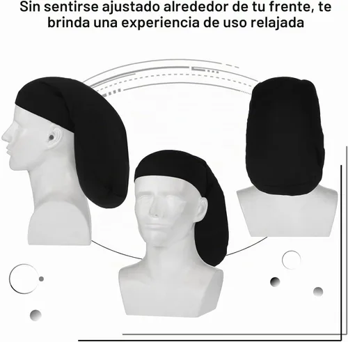 Vista 6 de 4 piezas unisex para rastas de cabello largo, para dormir, accesorios para el cabello, para hombres y mujeres Negro