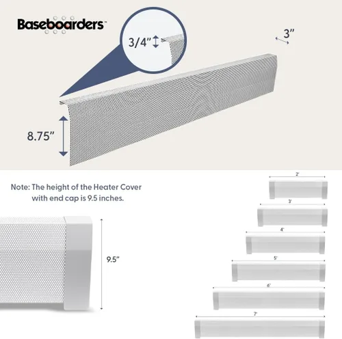 Vista 3 de Baseboarders Premium Tall Series - Cubierta para calentador de zócalo de acero galvanizado de 2 pies (24 pulgadas), resistente a la corrosión
