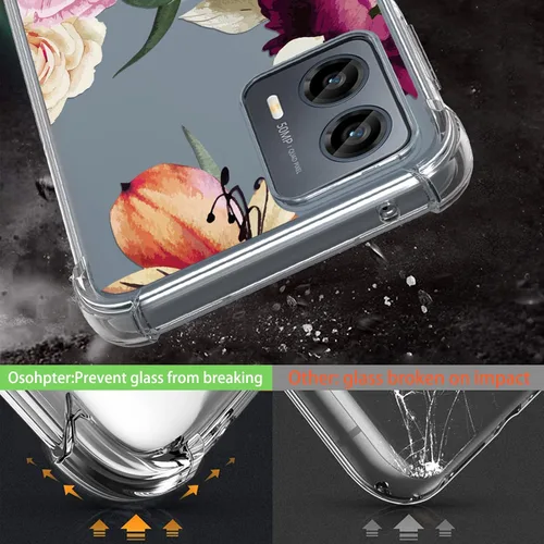 Vista 4 de Osophter Funda para Moto G 5G 2023: funda de teléfono de goma TPU flexible para Motorola G 5G 2023 para Motorola G 5G 2023 (flor púrpura)
