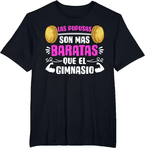 Vista 11 de Las Pupusas Que El Gimnasio - Camiseta salvadoreña salvadoreña, Negro, S