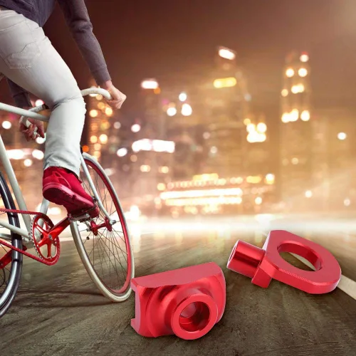 Vista 3 de tendicatena i, tensor de cadena, tensor de cadena de ciclo Ajustador de fijación de aleación de aluminio para bicicleta plegable (rojo)