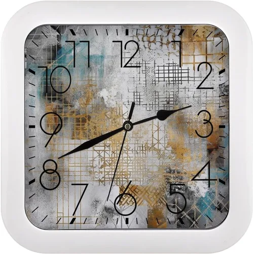 Vista 37 de 10" Square Modern Wall Clock,Different Heart Patterns Print Kitchen Clocks Wall Battery Operated,Silent Non Ticking Unique Funny Cute Wall Clock for