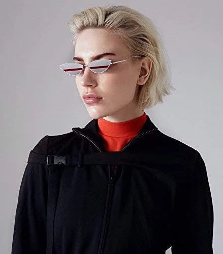 Vista 2 de FEISEDY Gafas de sol de diseñador de moda Retro pequeños pétalos forma arco templo diseño B2298