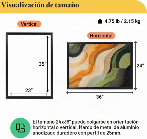 Vista 3 de Marco de aluminio para Póster, Negro