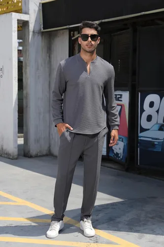 Vista 66 de FZNHQL Conjunto deportivo de moda para hombre, 2 piezas, casual, atlético, para correr, manga corta/larga, conjunto para hombre
