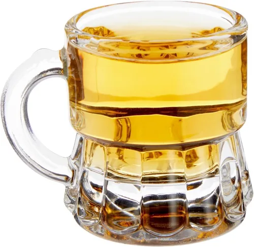 Vista 6 de Okuna Outpost Mini vasos de chupito con asas, juego de chupitos transparentes reutilizables, para servir mini chupitos con agarre seguro, recuerdos