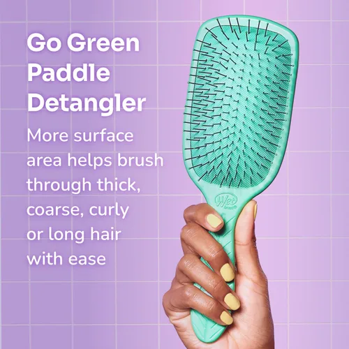 Vista 10 de Wet Brush Go Green - Cepillo desenredante tipo paleta, cerdas IntelliFlex ultrasuaves con diseño AquaVent para extender tratamientos uniformemente