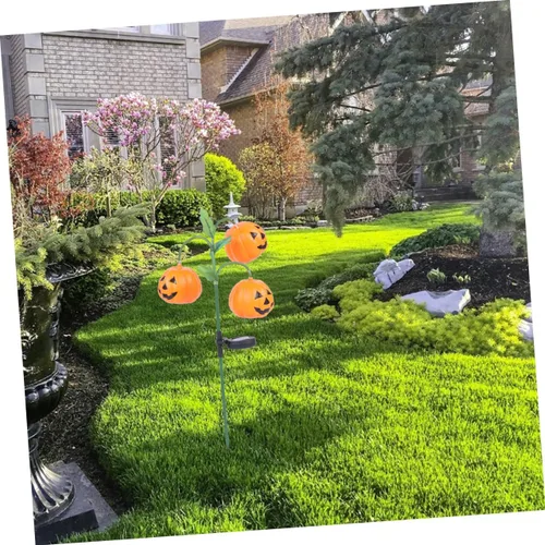 Vista 2 de NOLITOY Farol solar de calabaza para exteriores, luces LED para decoración de exteriores, luces solares de calabaza al aire libre, luz de calabaza
