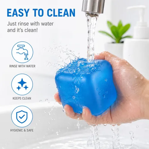 Vista 3 de Big Stress Cube Squishy Slow Rising Gel Fidget Toy TDAH BPA 2.25 pulgadas (azul)