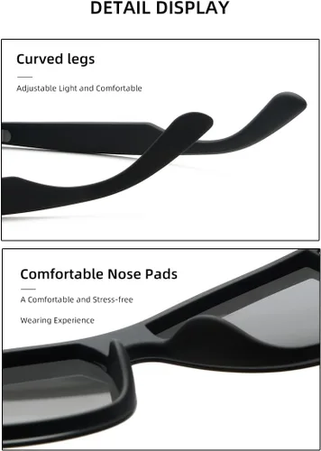 Vista 3 de Gafas de sol polarizadas con marco TR de protección UV para mujeres y hombres