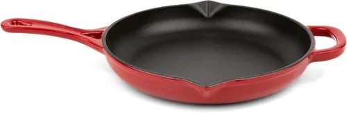 Vista 11 de Larder & Vine Sartén de hierro fundido esmaltado Sartén de hierro fundido de 10.25 pulgadas Sartén para saltear con boquillas de vertido Bondi