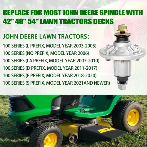 Vista 7 de El conjunto del husillo reemplaza a John Deere GY20962 GY20454 GY21098 GY20867 Oregon 285-851 82-359, se adapta a cubiertas de 42, 48, 54 pulgadas