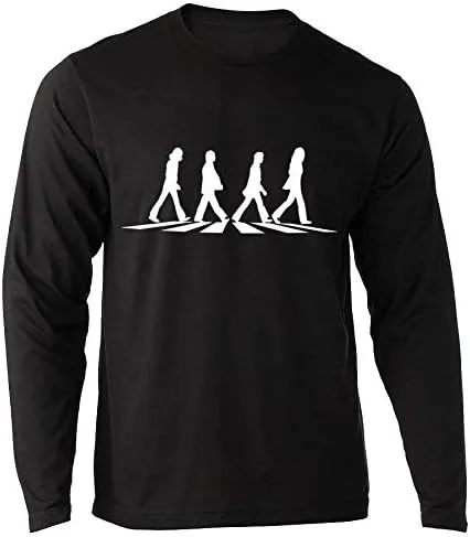 Vista 2 de The Beatles Camisa de manga larga Abbey Road Camiseta negra de cruce peatonal mercancía Memorabilia álbum de vinilo Record icónico de manga larga