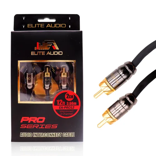 Vista 18 de Elite Audio Serie Pro 3 pies. Cable corto de audio para carro RCA de 2 canales - Triple blindaje, conectores de latón, cobre libre de oxígeno, cable