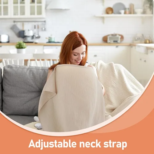 Vista 8 de Funda de lactancia con correa de hombro ajustable para lactancia materna, transpirable, suave algodón, discreta, cubierta de privacidad para madres