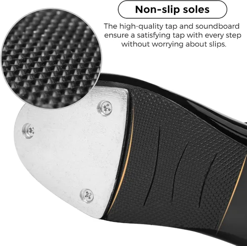 Vista 4 de Stelle Tap Shoes - Zapatos de baile antideslizantes de piel sintética para niñas y niños pequeños y grandes