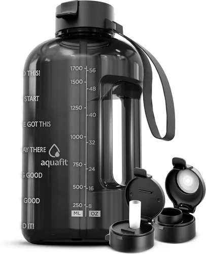 Vista 17 de AQUAFIT 1 Gallon Water Bottle with Time Marker Aguamarina