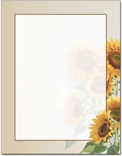 Vista 4 de Bright Floral Paquete de 25 - Membrete imprimible de 8.5 x 11 pulgadas - Compatible con impresoras láser y de inyección de tinta