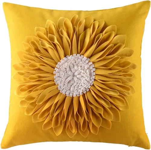 Vista 17 de OiseauVoler Fundas de almohada hechas a mano de 18 x 18 pulgadas, fundas de cojín de girasol 3D azules, fundas de almohada decorativas para sofá