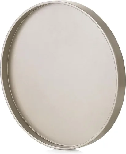 Vista 10 de Hanobe Bandeja Decorativa para Mesa de Café: Bandeja Redonda de Madera Lavada en Blanco, Bandejas Rústicas de Madera Circulares, Centro de Mesa