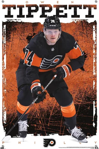 Vista 4 de Trends International NHL Philadelphia Flyers - Póster de pared Owen Tippett 23, 14.72 x 22.37 pulgadas, paquete de póster premium y alfiler
