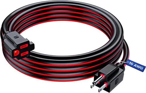 Vista 21 de Maximm Cable de extensión negro y azul de 10 pies, SJTW de 16 AWG