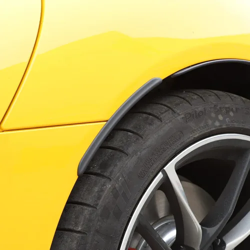 Vista 7 de Llantas de rueda de automóvil, bordes de arco de cejas, tira de borde de arco de defensa automotriz ABS, tiras anticolisión, tiras de guardabarros