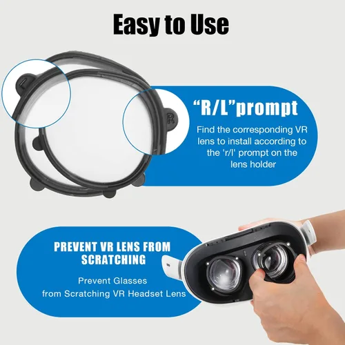 Vista 6 de VR Anti-Blue Light Glasses for Oculus Quest 2,Customized VR Accessories with Magnetic Alloy Frame and Blue Light-Blocking Lenses,Support The