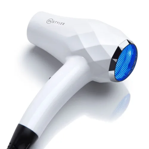Vista 2 de InStyler Blu, Mini secador de cabello para viaje, color blanco