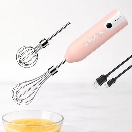 Vista 11 de Batidora de mano eléctrica con varillas Batidora de huevos recargable inalámbrica de mano con 2 cabezas de mezcla de acero inoxidable Batidora