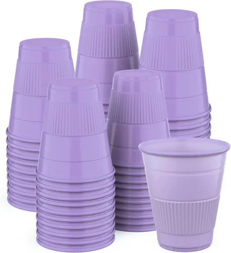 Vista 21 de Vasos desechables Paquete de 500 Vasos de baño de plástico azules de 5 onzas, perfectos para medicina, agua, enjuague, enjuague bucal, fiestas