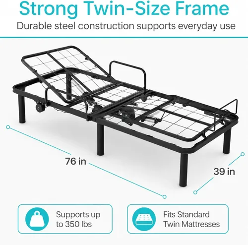 Vista 10 de Vive Base de cama ajustable (individual) – Base de cama eléctrica de metal