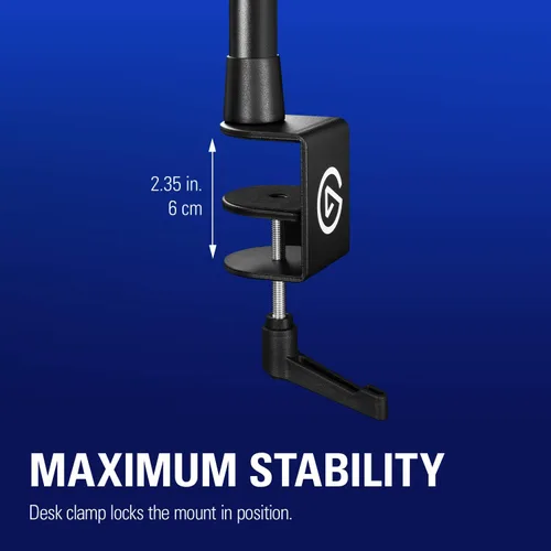 Vista 6 de Elgato Master Mount L - Abrazadera de escritorio premium con poste extensible hasta 125cm/49in y rosca de 1/4 de pulgada para montar luces, cámaras