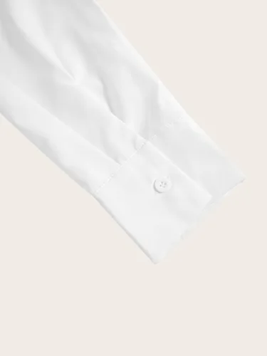 Vista 5 de Camisas de vestir con botones para mujer, elegante blusa de manga larga con cuello para negocios