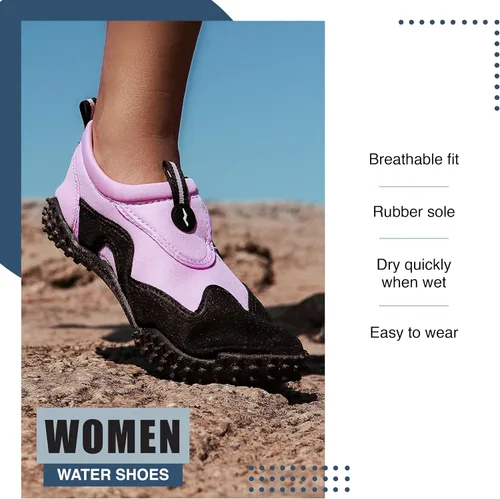 Vista 5 de NORTY Zapatos acuáticos para mujer, calcetines de natación acuáticos, para playa, barco y piscina, diseño descalzo Skeletoe, esenciales