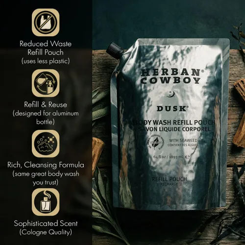 Vista 2 de Herban Cowboy Gel de baño, rico aroma a colonia, mejorado con ingredientes alimentados por plantas, gel de baño vegano