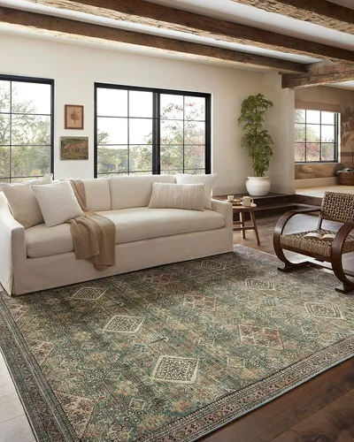 Vista 14 de Loloi Magnolia Home de Joanna Gaines Sinclair Collection SIN-06 - Alfombra decorativa tradicional de 2 pies 3 pulgadas x 3 pies 9 pulgadas, altura